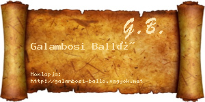Galambosi Balló névjegykártya